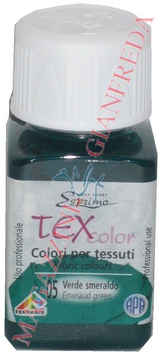 COLORE PER TESSUTO TEX COLOR, VASETTO ML 50 VERDE SMERALDO